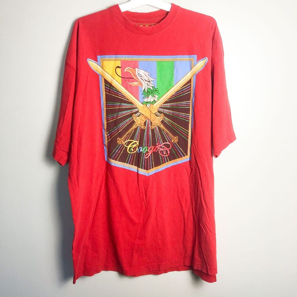 Coogi Bird Swords Logo Crewneck T Shirt Red 3XL